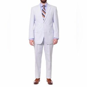 Emigre Blue Striped Seersucker Suit - 38R x 32W